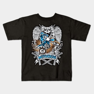 Motocross Skull Rider Kids T-Shirt